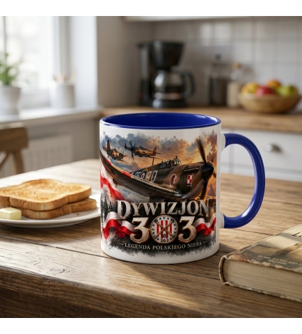 Kubek Patriotyczny biało niebieski Dywizjon 303