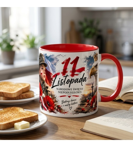Kubek ceramiczny 330 ml 11 Listopada Bądźmy dumni biało-czerwony