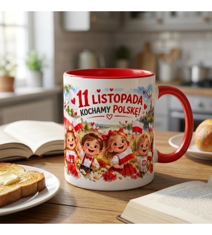 Kubek Patriotyczny Biało Czerwony Kochamy Polskę 330ml