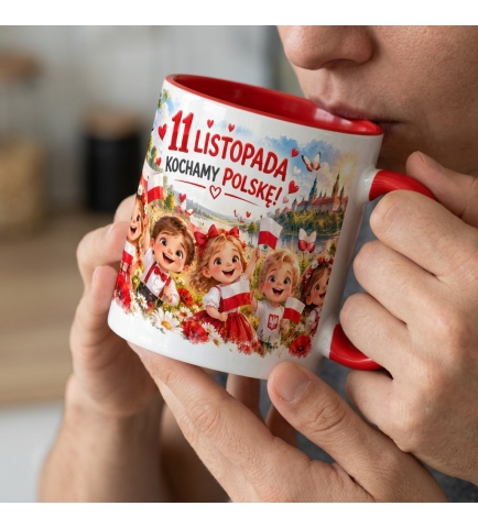 Kubek Patriotyczny Biało Czerwony Kochamy Polskę 330ml