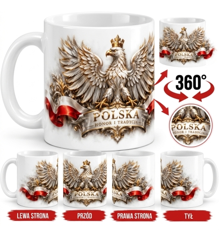 Kubek Patriotyczny Polska Honor I Tradycja, biały