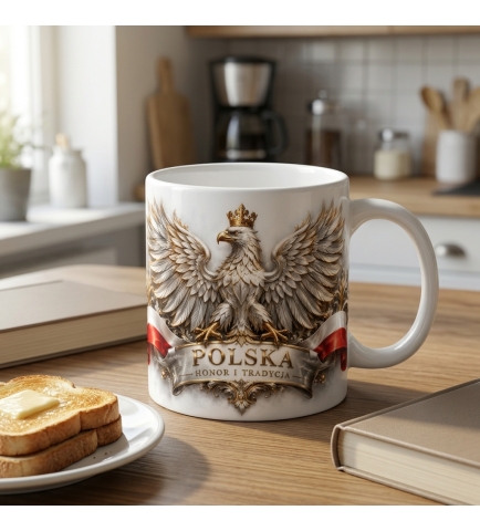 Kubek Patriotyczny Polska Honor I Tradycja, biały