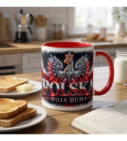 Kubek Patriotyczny Polska Moja Duma, Mój Dom, czerwony