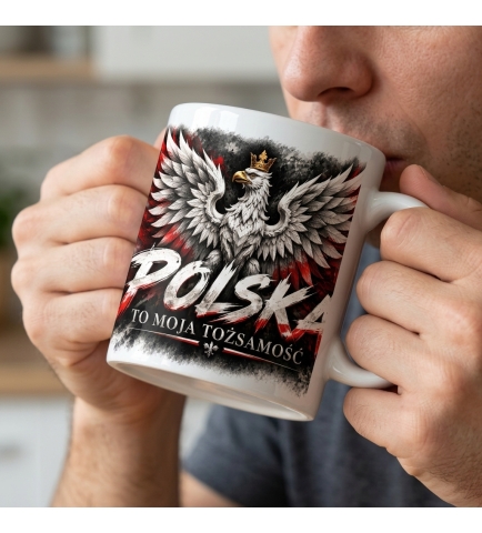 Kubek Patriotyczny Polska To Moja Tożsamość, biały