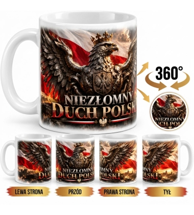 Kubek Patriotyczny Duch Polski, biały 330 ml