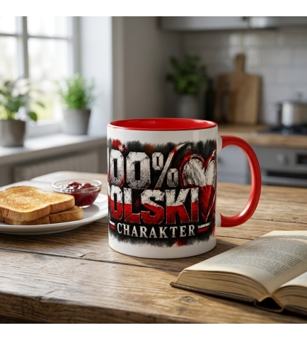 Kubek Patriotyczny biało czerwony 100% Polski charakter 330 ml