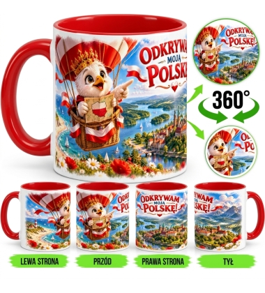 Kubek Patriotyczny Odkrywam Polskę, Mój Dom, czerwony