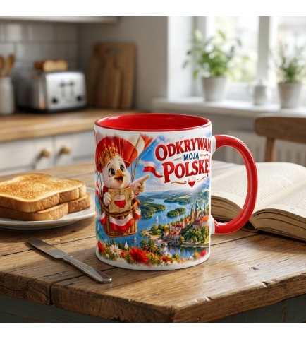 Kubek Patriotyczny Odkrywam Polskę, Mój Dom, czerwony