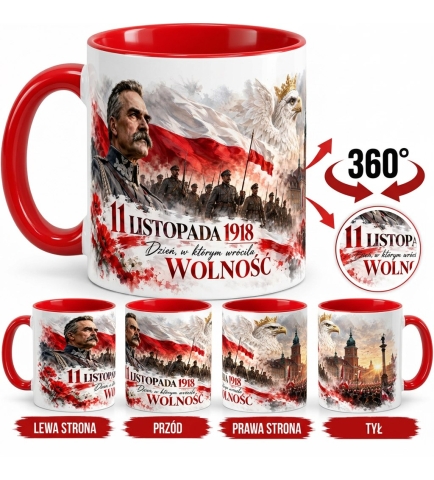 Kubek Patriotyczny Biało Czerwony 11 Listopada Wolność Prezent