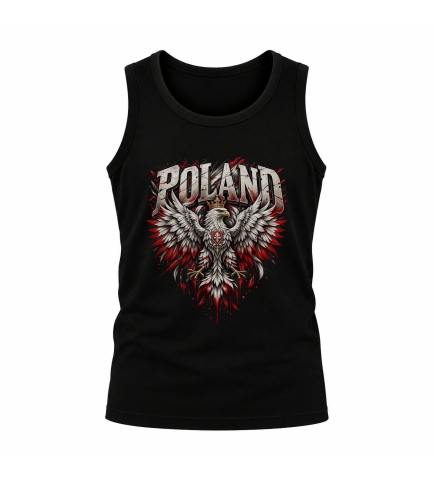 Koszulka Męska Tank Top Bez Rękawów Poland Czarna