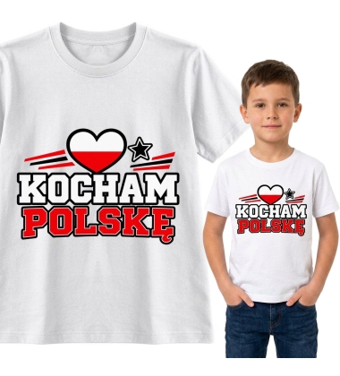 Koszulka dziecięca Polskę Kocham, patriotyczne pokolenie polski