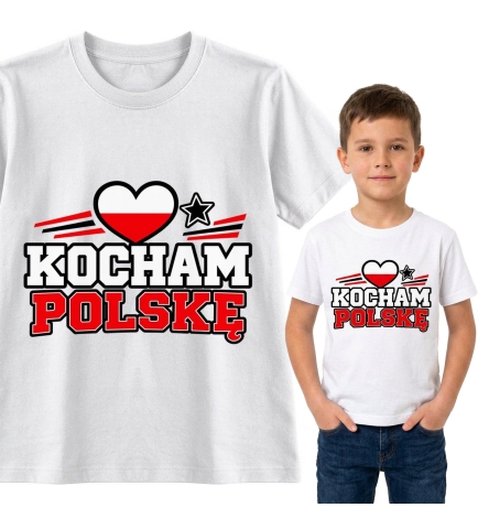 Koszulka dziecięca Polskę Kocham, patriotyczne pokolenie polski