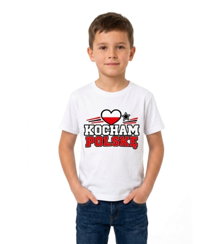 Koszulka dziecięca Polskę Kocham, patriotyczne pokolenie polski