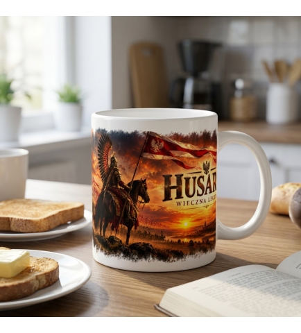 Kubek Patriotyczny Husaria Wieczna Legenda, biały 330 ml