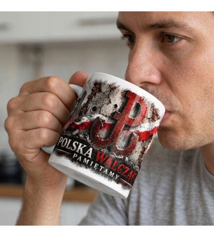Kubek Patriotyczny Polska Walcząca Pamiętamy, biały