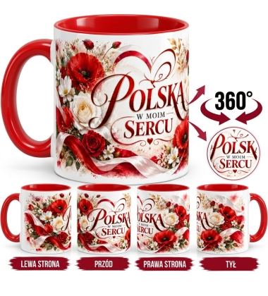 Kubek Patriotyczny Polska W Moim Sercu, czerwony