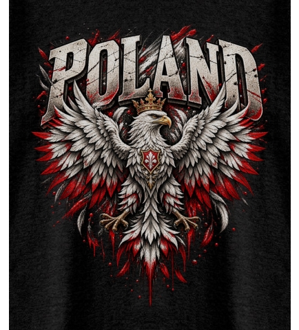 Koszulka dziecięca patriotyczna Poland czarna