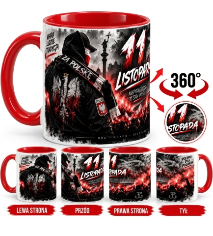 Kubek Patriotyczny biało czerwony 11 listopada za Polskę 330 ml