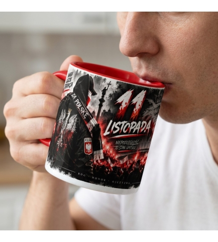Kubek Patriotyczny biało czerwony 11 listopada za Polskę 330 ml