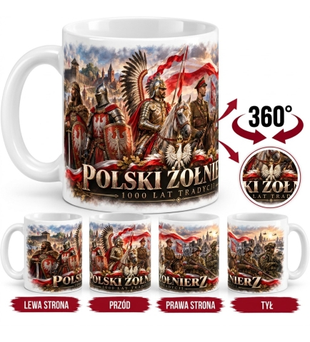 Kubek Patriotyczny Polski Żołnierz, 1000 Lat Tradycji, biały