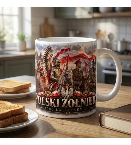 Kubek Patriotyczny Polski Żołnierz, 1000 Lat Tradycji, biały