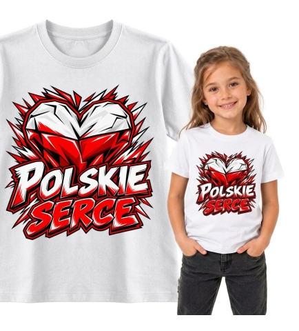Koszulka dziecięca Patriotyczna Polskie Serce