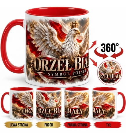 Kubek Patriotyczny Orzeł Biały, Symbol Polski, Czerwony