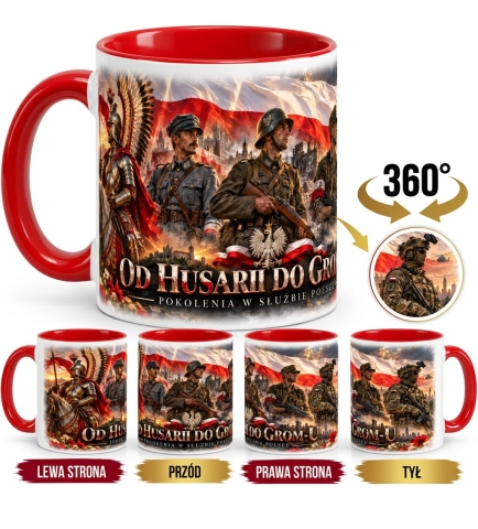 Kubek Patriotyczny Pokolenia, Od Husarii Do Gromu,czerwony