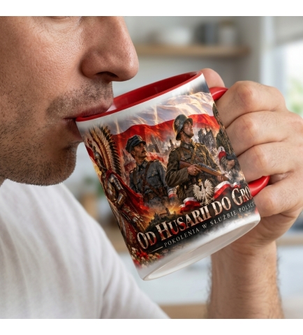 Kubek Patriotyczny Pokolenia, Od Husarii Do Gromu,czerwony