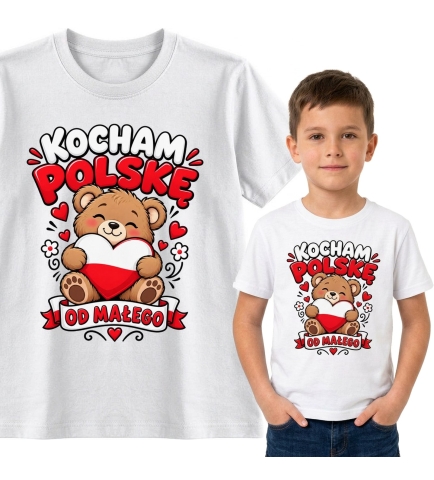 Koszulka dziecięca Kocham Polskę od małego, Mały Patriota