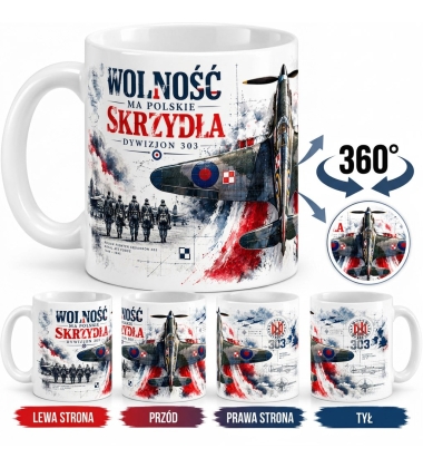 Kubek Patriotyczny Wolność Ma Polskie Skrzydła 330 ml Biały