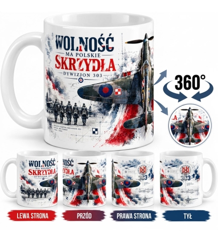 Kubek Patriotyczny Wolność Ma Polskie Skrzydła 330 ml Biały