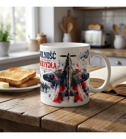 Kubek Patriotyczny Wolność Ma Polskie Skrzydła 330 ml Biały