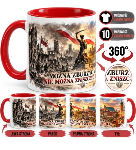 Kubek Patriotyczny MURY, Można Zburzyć Mury, czerwony
