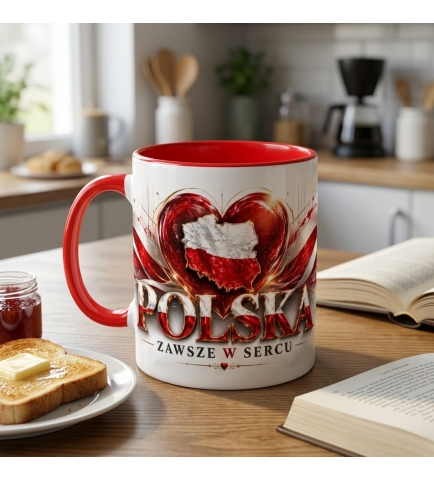 Kubek Patriotyczny Polska Zawsze W Sercu, czerwony