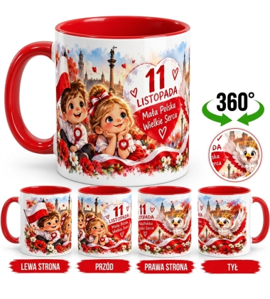 Kubek Patriotyczny 11 Listopada Mała Polska Wielkie Serce Czerwone Wnętrze