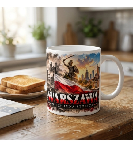 Kubek Patriotyczny Niezłomna Warszawa Nasza Stolica Biały
