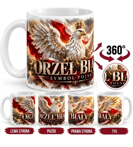 Kubek Patriotyczny Orzeł Biały, Symbol Polski, Biały