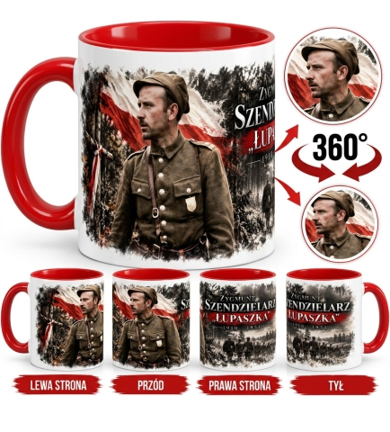 Kubek Patriotyczny Łupaszka,1910-1951 Zygmunt Szendzielarz, czerwony