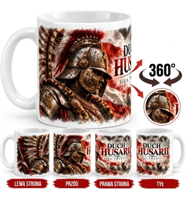 Kubek Patriotyczny Duch Husarii 330 ml Biały
