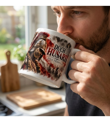Kubek Patriotyczny Duch Husarii 330 ml Biały