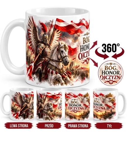 Kubek Patriotyczny Bóg Honor Ojczyzna Husaria 330 ml