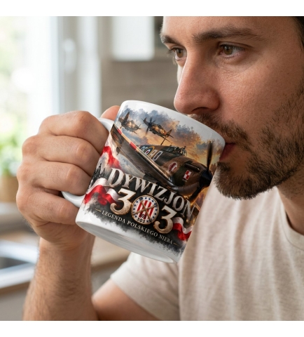 Kubek Ceramiczny Patriotyczny Dywizjon 303 Biały 330 ml