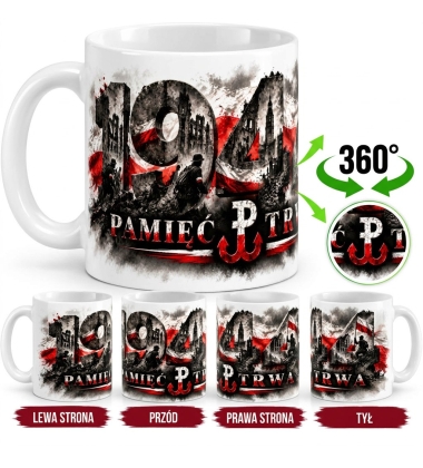 Kubek Patriotyczny Pamięć Trwa, Pamiętamy 1944, biały