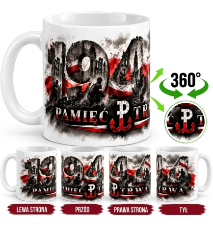 Kubek Patriotyczny Pamięć Trwa, Pamiętamy 1944, biały
