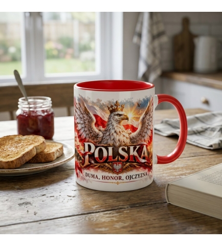 Kubek Patriotyczny Polska Duma Honor Ojczyzna Czerwony 330 ml