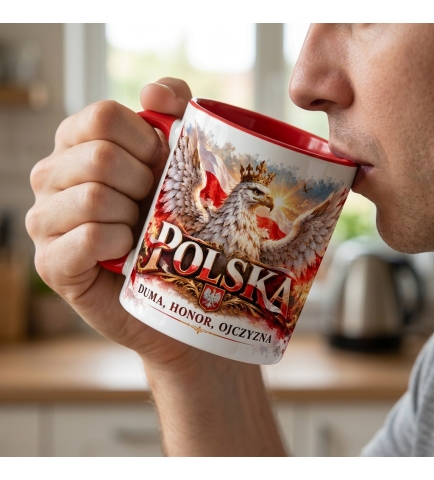 Kubek Patriotyczny Polska Duma Honor Ojczyzna Czerwony 330 ml