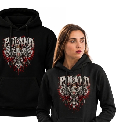 Bluza DAMSKA z kapturem patriotyczna Poland orzeł czarna
