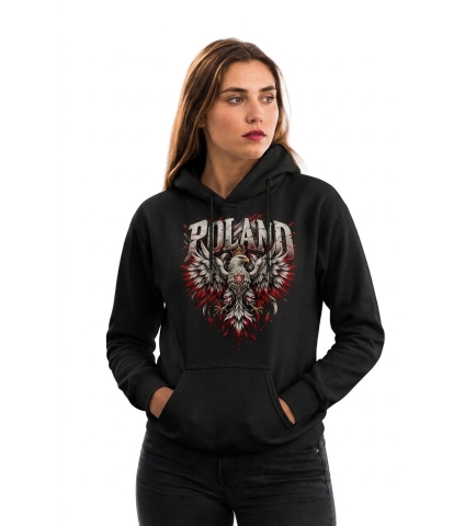 Bluza DAMSKA z kapturem patriotyczna Poland orzeł czarna