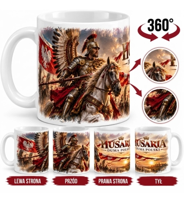 Kubek Patriotyczny Husaria Duma Polski,Biały 330ml